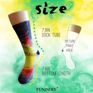 FUNINDIY Fire Softball Socks Football football Compression Socks High Socks Long Socks For Athletic,Travel