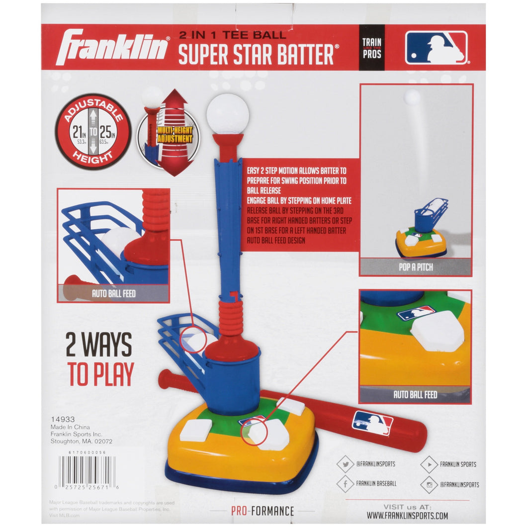 Franklin Sports MLB Super Star Batter 2-in-1 Teeball Set