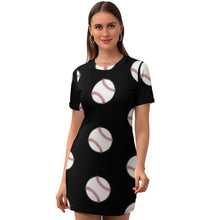 Baseball Dress Short Sleeve Polyester Women Bodycon Holiday Wholesale Elegant Patterns One-Piece