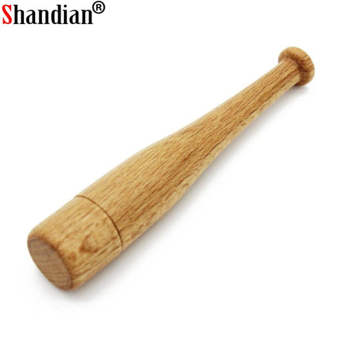 SHANDIAN Wooden usb flash drive pen drive 4GB 8GB 16GB 32GB 64GB maple baseball bat model pendrive memory stick flash card
