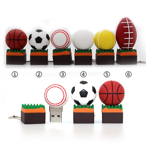 Usb Stick 32gb Pendrive 64gb Usb Flash Drive 128gb  16gb 8gb Cartoons Sport Basketball Football Volleyball Baseball Memory Stick