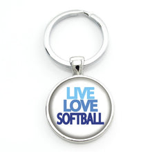 New Brand I Love Softball sports keychain summer style men women leisure jewlery high quality glass dome key chain ring SP377
