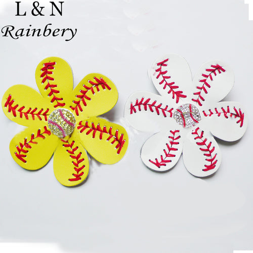 Sport Hair Jewelry Seamed Lace Leather Hairpin Herringbone Softball Fast Pitch Baseball Stitch Hair Jewelry