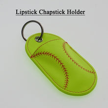 softball baseball leather chapstick key fob