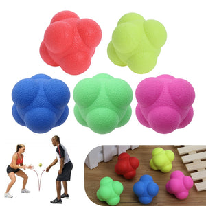 Outdoor Sports Silicone Hexagonal Ball Fitness Agility Coordination Reflex Exercise Workout equipment Training Reaction Ball