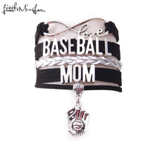 Little MingLou Infinity Love Baseball mom bracelet Baseball gloves charm leather wrap bracelets & bangles for women jewelry