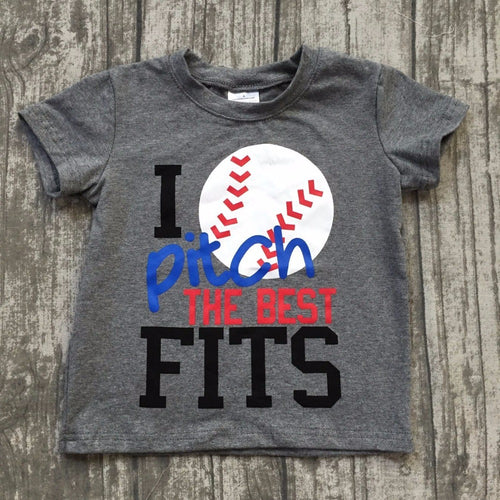 Baby boys summer top clothes kids/boys I pitch the best FITS raglans top children boys baseball season top grey t shirts outfits