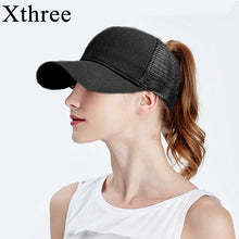 Solid Summer Ponytail Baseball Cap Mesh Hats For Men Women Messy Bun Casual Hip Hop Snap backhats