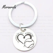 "I'll always be your biggest fan" necklace Keychain,charm Hand stamped Jewelry Baseball Fan necklace Sports Cheer gift