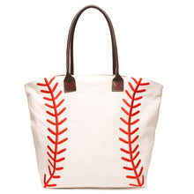 Pre-sale Blanks Cotton Canvas White Sports Embroidery Roomy Baseball Mom Tote Bag Women Shoulder Handbag Mother's Day Gift