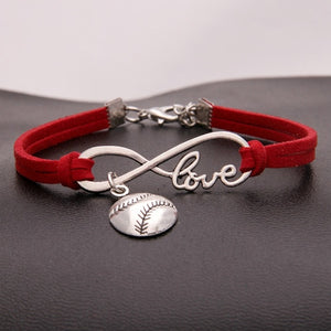 NCRHGL Infinity Love Leather Bracelet Bangles Baseball Charm Braided Bracelets Jewelry for women men 2018 Trendy Drop Shipping