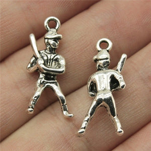 15pcs Baseball Hat Pendants Jewelry Making Baseball Charms Antique Silver Color Sport Jewelry Charms Baseball Charms