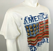 Lifestyle Classics American Baseball Flag T-Shirt White Red Blue Sz L Large NWT
