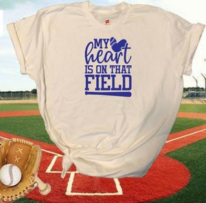 Baseball Mom T-Shirt Pick Your Colors My Heart Is On That Field