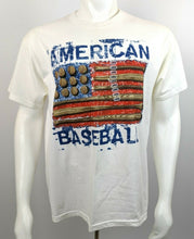 Lifestyle Classics American Baseball Flag T-Shirt White Red Blue Sz L Large NWT